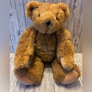 Vermont Teddy Bear 15" Jointed Plush Brown w/ LOVE Patch GR8 Gift Valentine’s